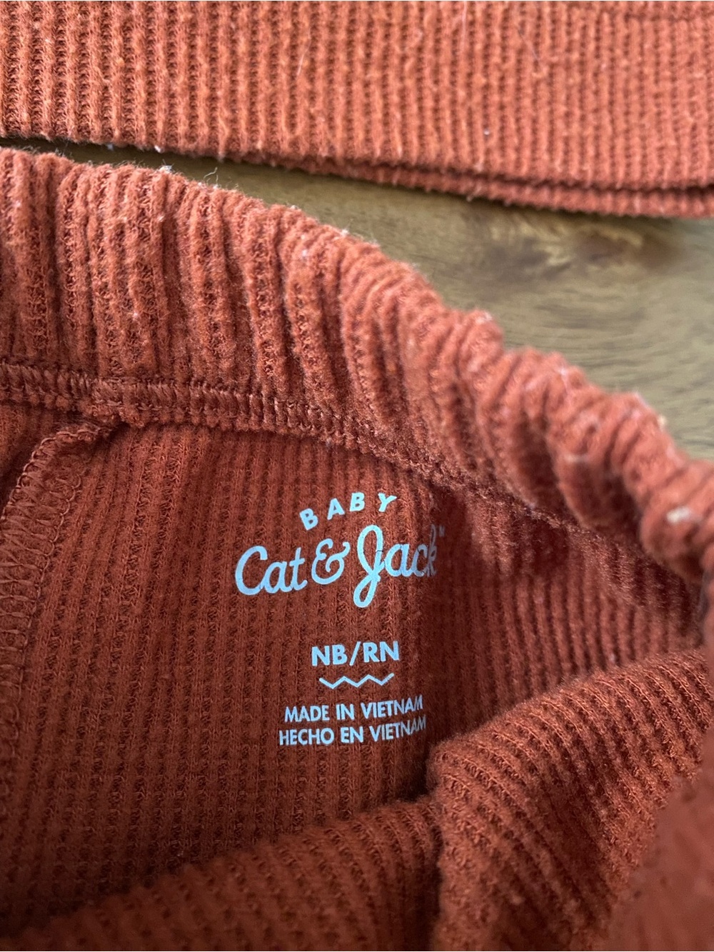 Rust Waffle Knit Baby Two-Piece Set - Picture 2 of 5
